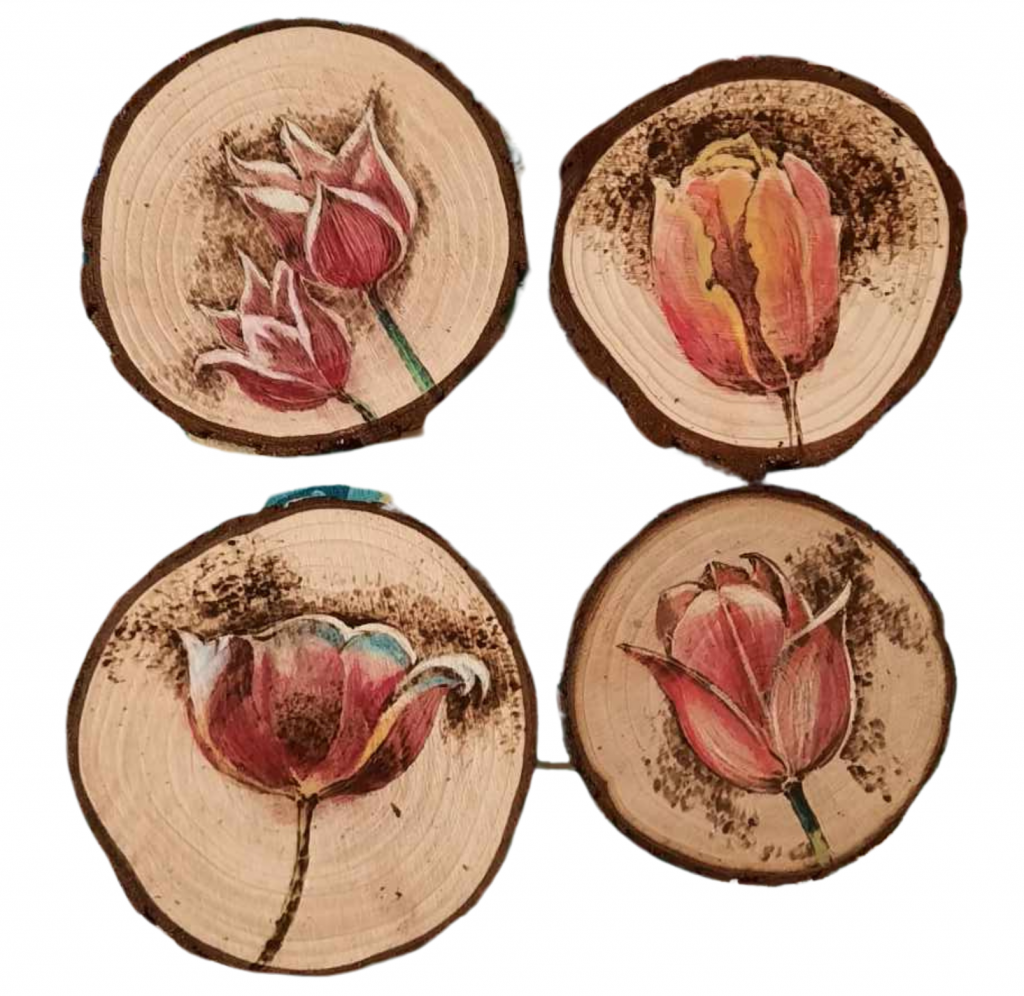 Pyrography Art Coasters