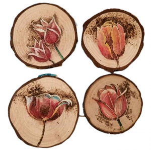 Pyrography Art Coasters