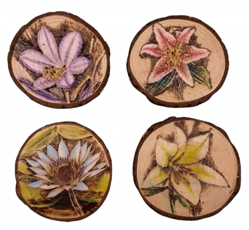 Pyrography Art Coasters