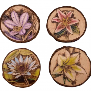 Pyrography Art Coasters